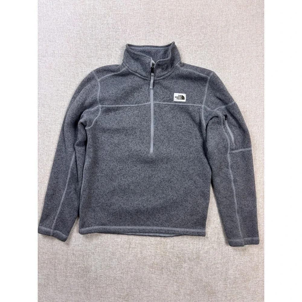 The North Face Mens Gordon Lyons 1/4 Zip Fleece Pullover Gray Heather Small